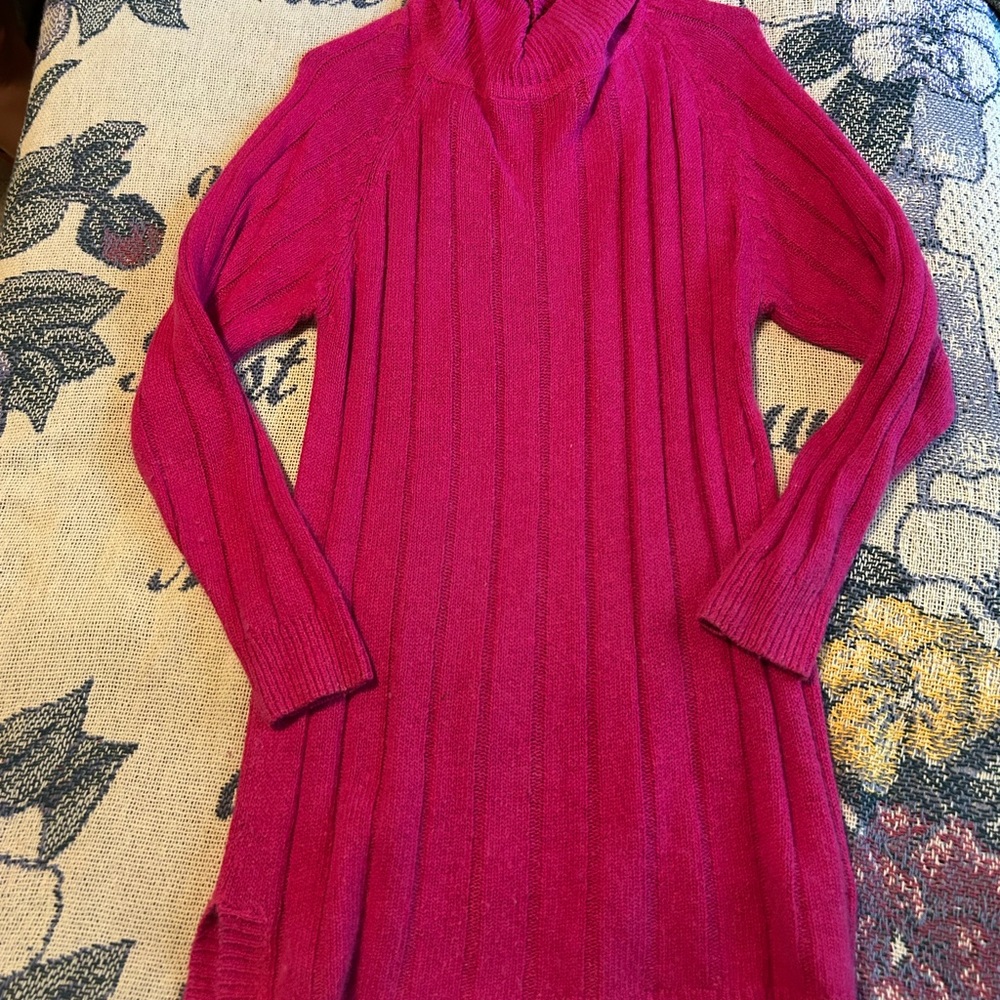 Vibrant Magenta Turtleneck Sweater